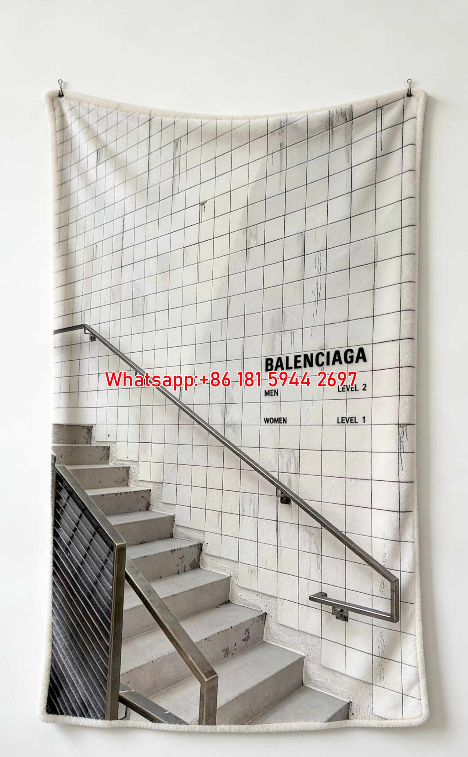 Balenciaga Logo Flannel Sofa Throw Blanket Premium Couch Cover BA369